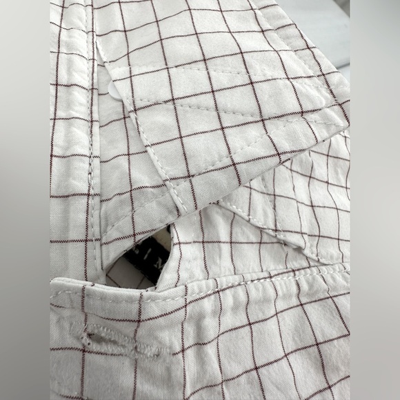 Tom Beckbe Cotton Spread Collar Shirt White Check Long Sleeve Business Casual M - Picture 8 of 11